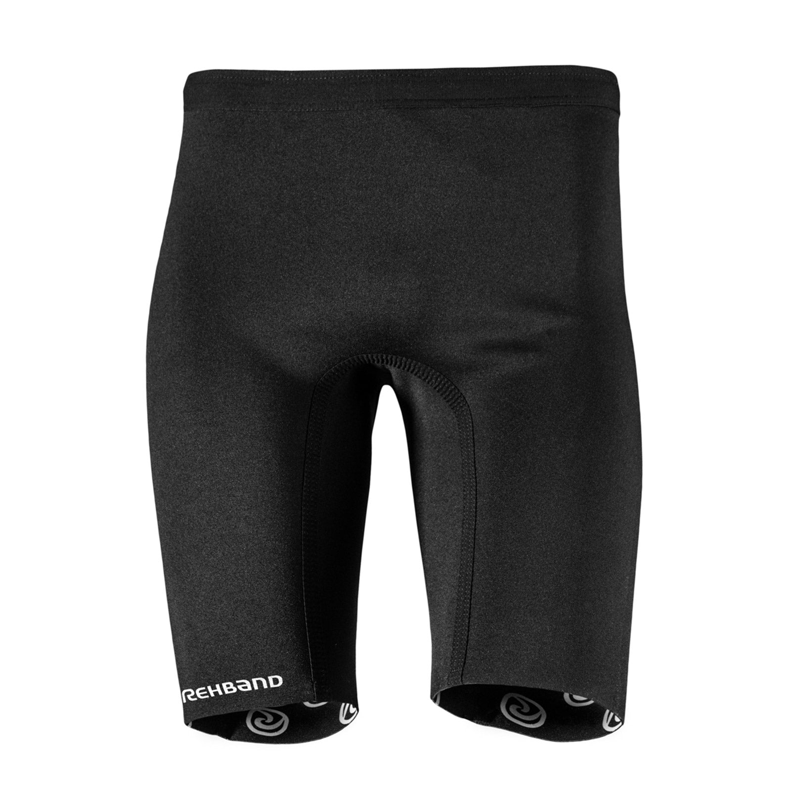 A black thermal shorts with a white Rehband lettering at the side
