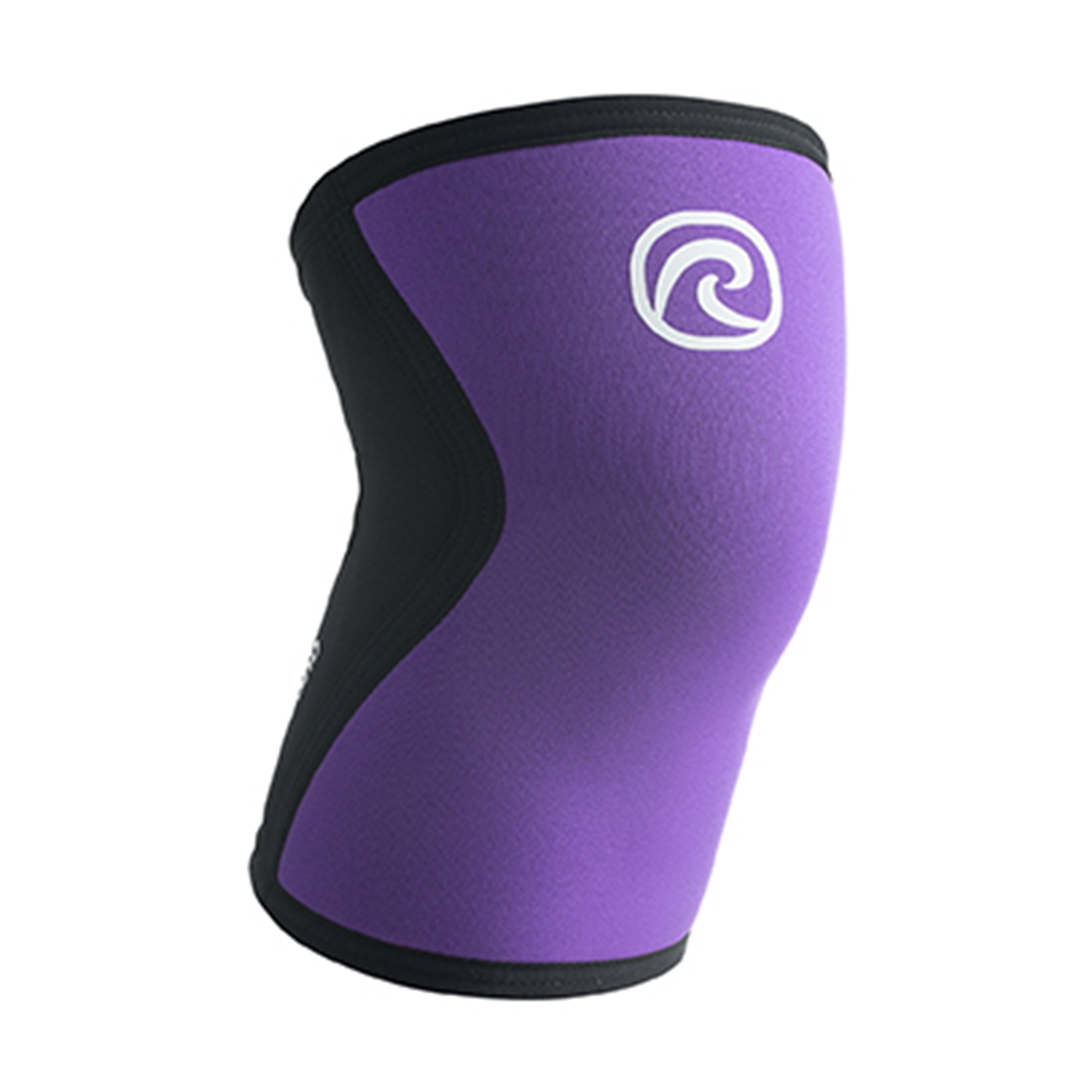 A purple and black knee sleeve with a white Rehband logo at the top